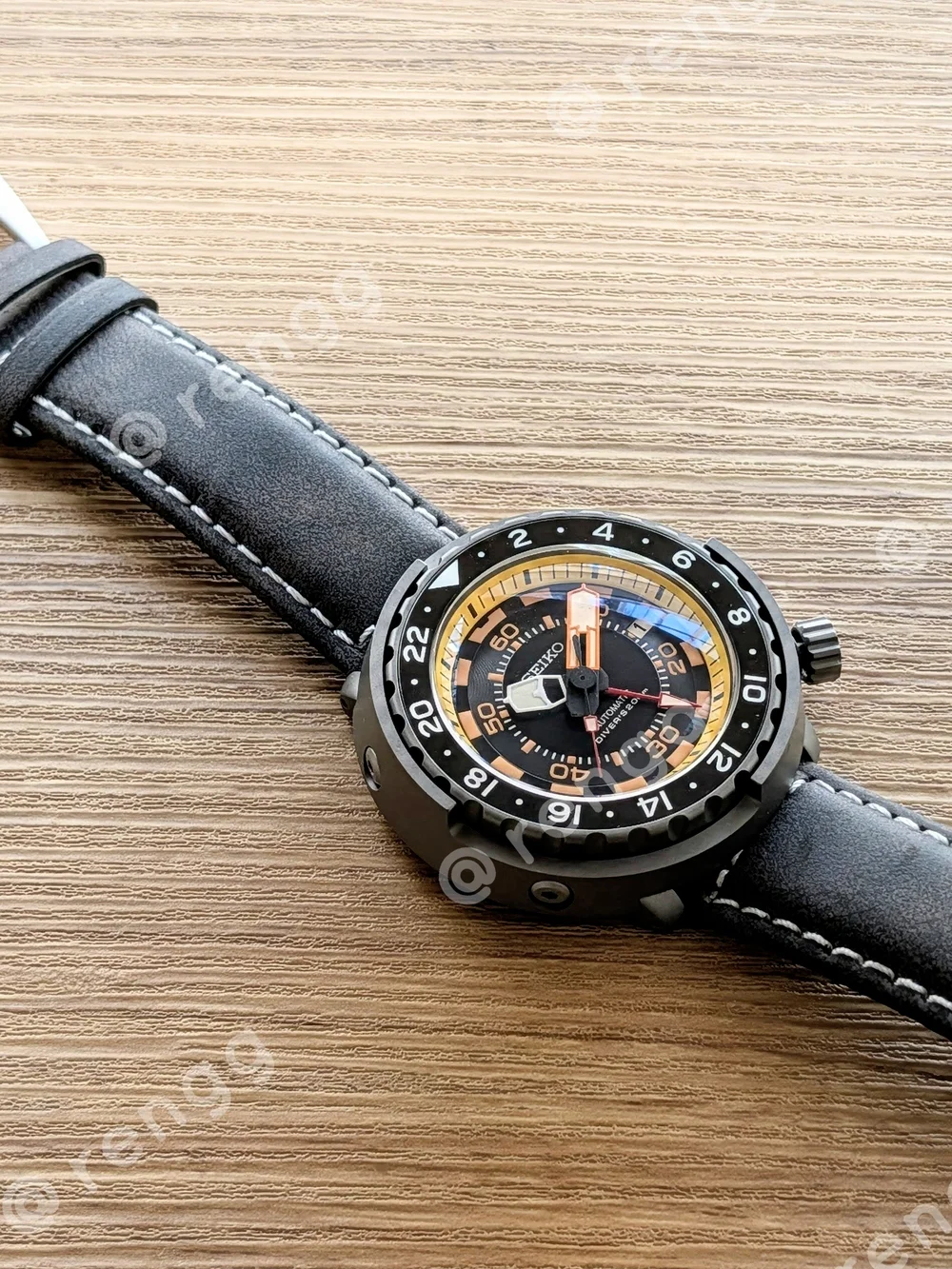 47mm Titanium GMT Tuna Canned Seiko Automatic Diver Mod Watch Black Yellow